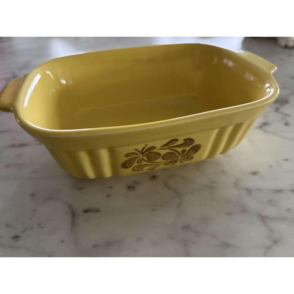 Vintage Kitchen Pfaltzgraff Casserole Baking Dish 16oz 80s Mustard Yellow Mcm
